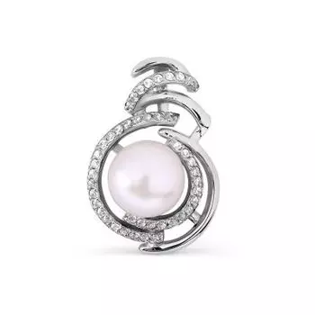 Подвеска с жемчугом и фианитами Линии Любви