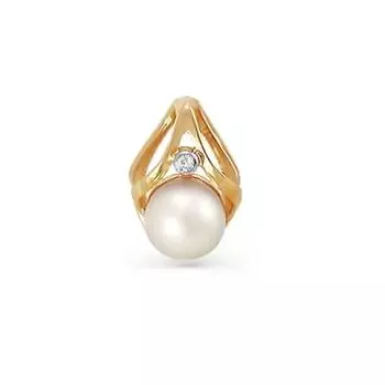 Подвеска с жемчугом и фианитом Линии Любви