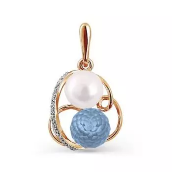 Подвеска с жемчугом, топазом и фианитами Линии Любви