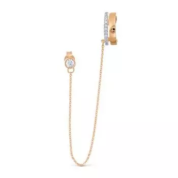 Серьга с фианитами Линии Любви