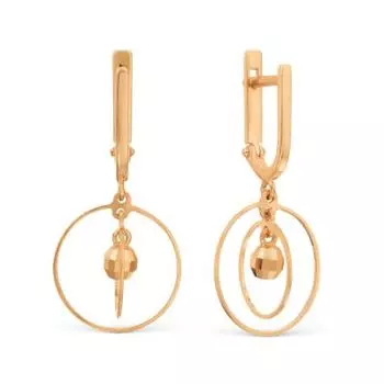 Серьги из красного золота Линии Любви