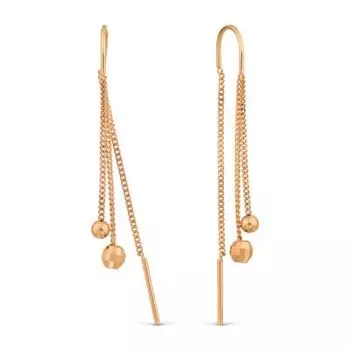 Серьги из красного золота Линии Любви