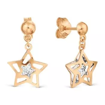 Серьги из красного золота Линии Любви