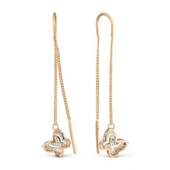 Серьги из красного золота Линии Любви