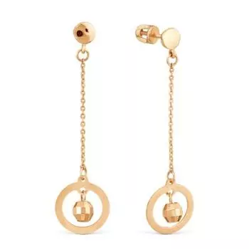 Серьги из красного золота Линии Любви