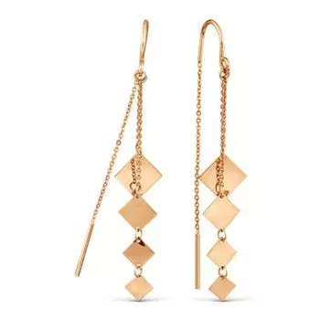 Серьги из красного золота Линии Любви