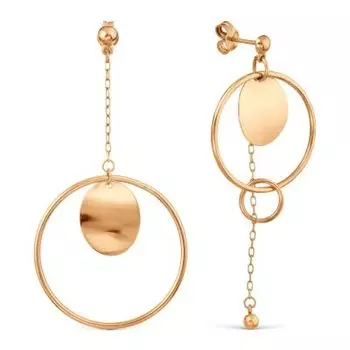 Серьги из красного золота Линии Любви