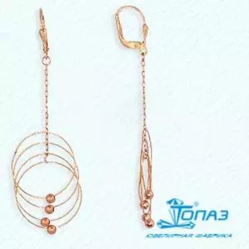 Серьги из красного золота Линии Любви