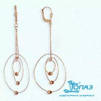 Серьги из красного золота Линии Любви