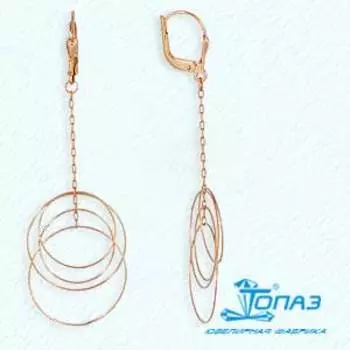 Серьги из красного золота Линии Любви