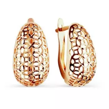 Серьги из красного золота Линии Любви