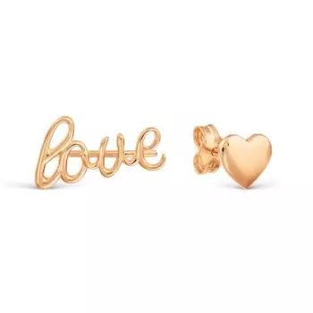 Серьги из красного золота Линии Любви