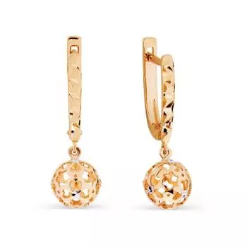 Серьги из красного золота Линии Любви