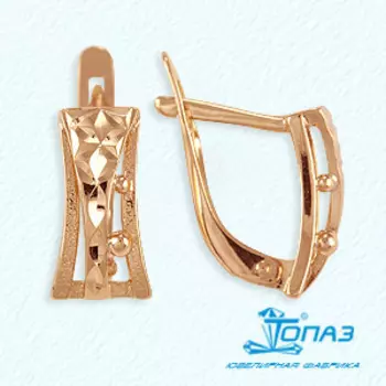 Серьги из красного золота Линии Любви