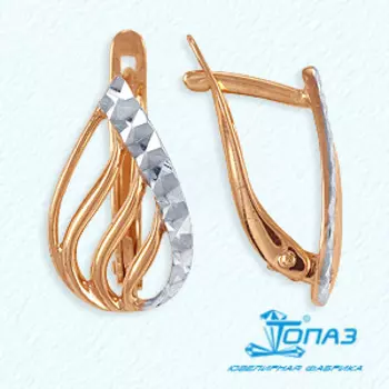 Серьги из красного золота Линии Любви