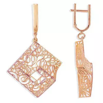 Серьги из красного золота Линии Любви
