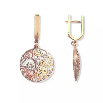 Серьги из красного золота Линии Любви