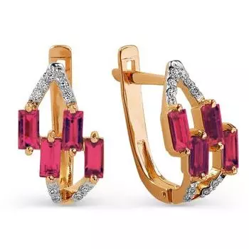 Серьги из красного золота Линии Любви