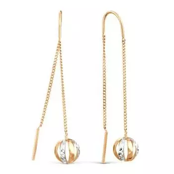 Серьги из красного золота Линии Любви