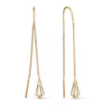 Серьги из красного золота Линии Любви