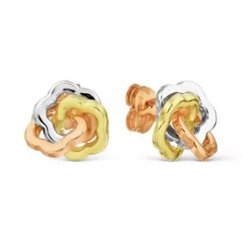 Серьги из разных цветов золота Линии Любви