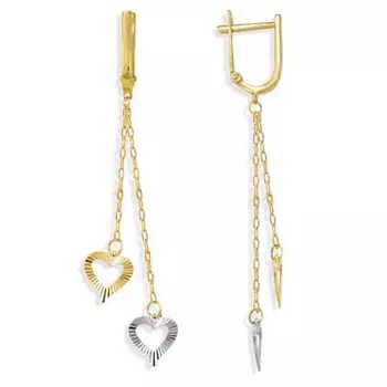 Серьги из желтого золота Линии Любви