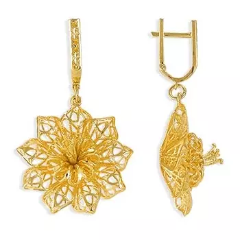 Серьги из желтого золота Линии Любви