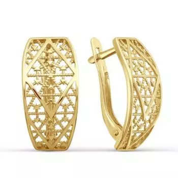 Серьги из желтого золота Линии Любви