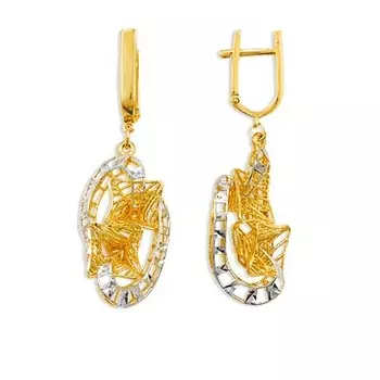 Серьги из желтого золота Линии Любви