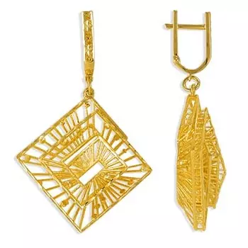 Серьги из желтого золота Линии Любви