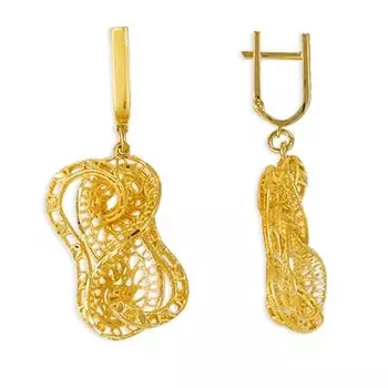 Серьги из желтого золота Линии Любви
