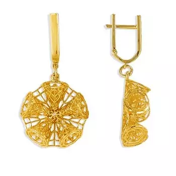 Серьги из желтого золота Линии Любви