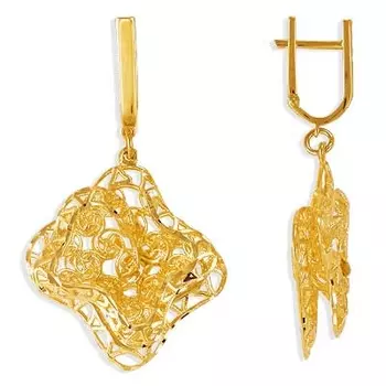 Серьги из желтого золота Линии Любви