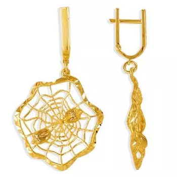 Серьги из желтого золота Линии Любви