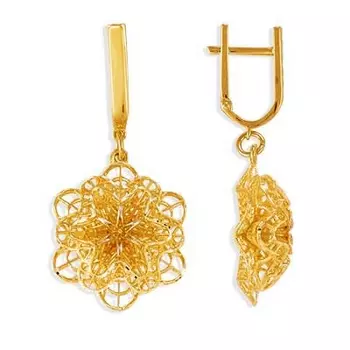 Серьги из желтого золота Линии Любви