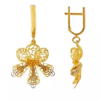 Серьги из желтого золота Линии Любви