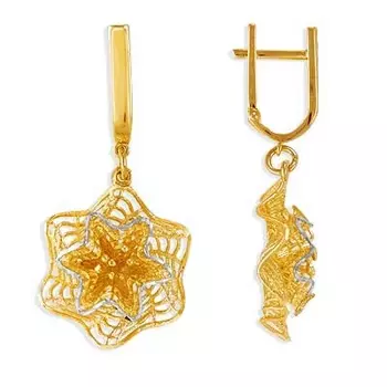 Серьги из желтого золота Линии Любви