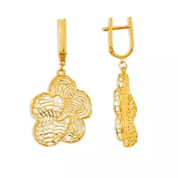 Серьги из желтого золота Линии Любви