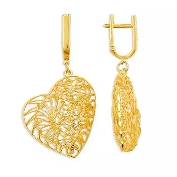 Серьги из желтого золота Линии Любви