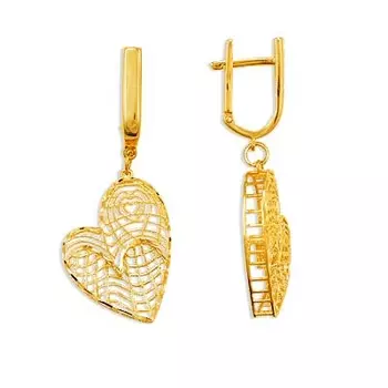 Серьги из желтого золота Линии Любви