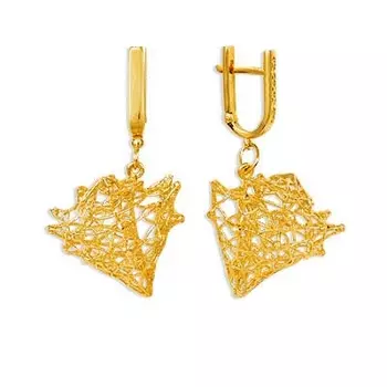 Серьги из желтого золота Линии Любви