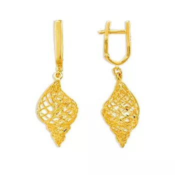 Серьги из желтого золота Линии Любви