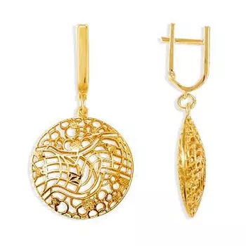 Серьги из желтого золота Линии Любви