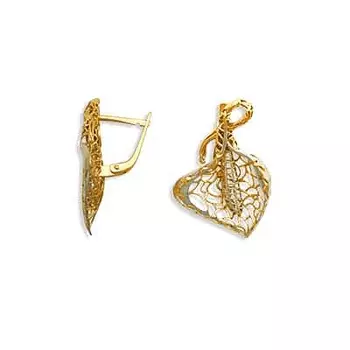 Серьги из желтого золота Линии Любви