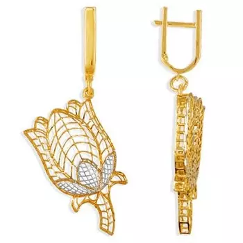 Серьги из желтого золота Линии Любви