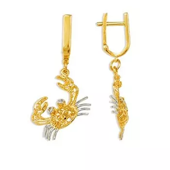 Серьги из желтого золота Линии Любви