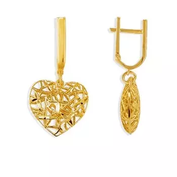 Серьги из желтого золота Линии Любви