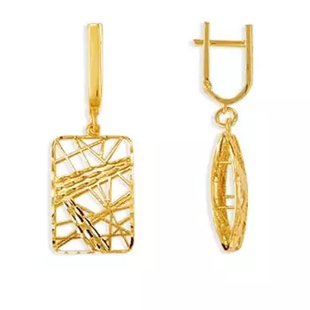 Серьги из желтого золота Линии Любви