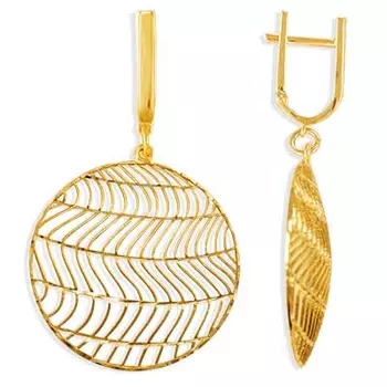 Серьги из желтого золота Линии Любви