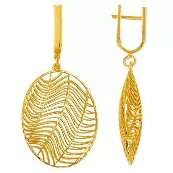 Серьги из желтого золота Линии Любви